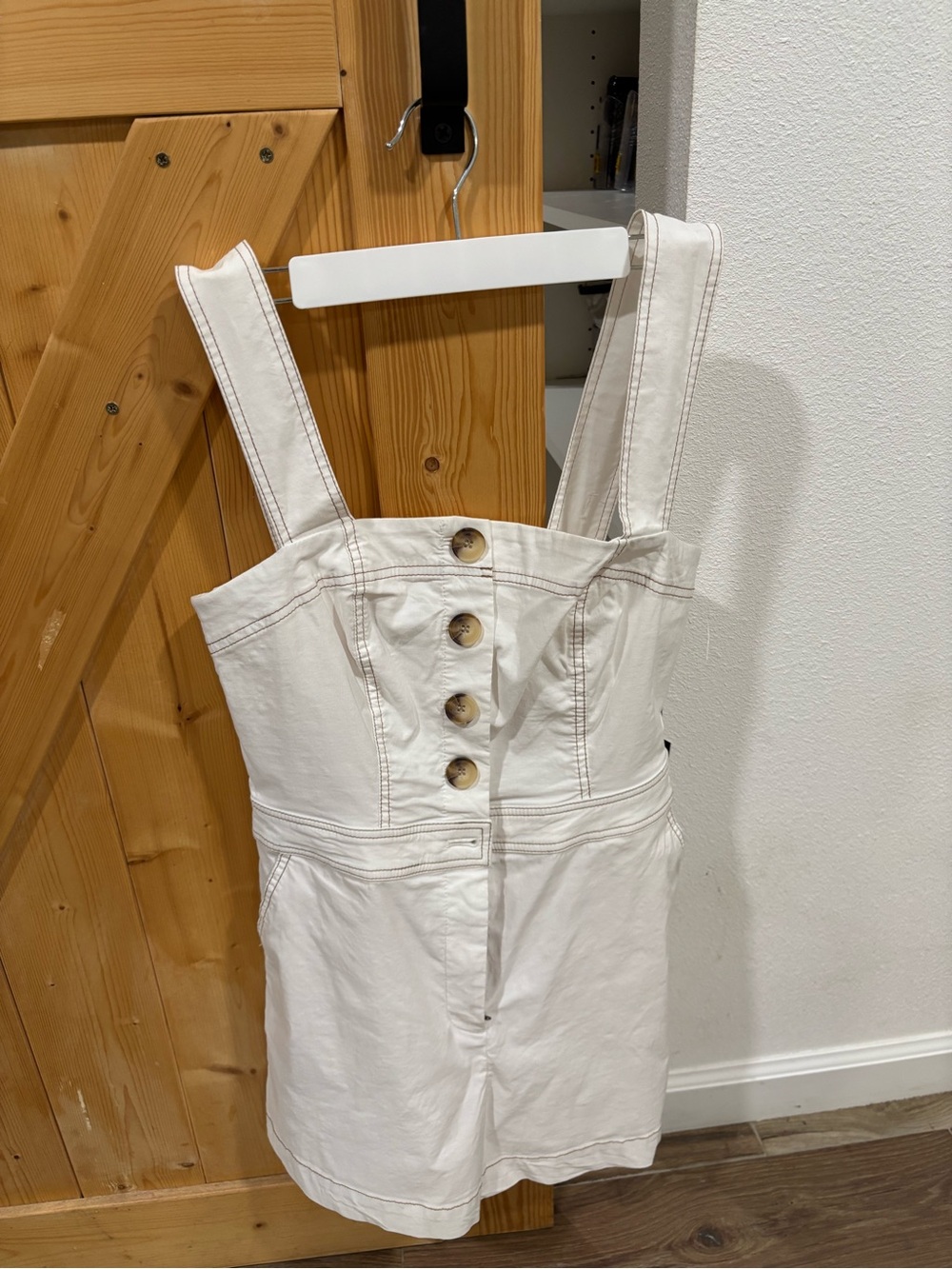 Nicole Miller White Button-Front Mini Romper Dress